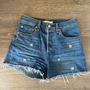 Levi’s embroidered ribcage shorts